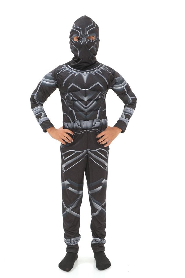 Çocuk Kaslı Kara Panter Kostümü