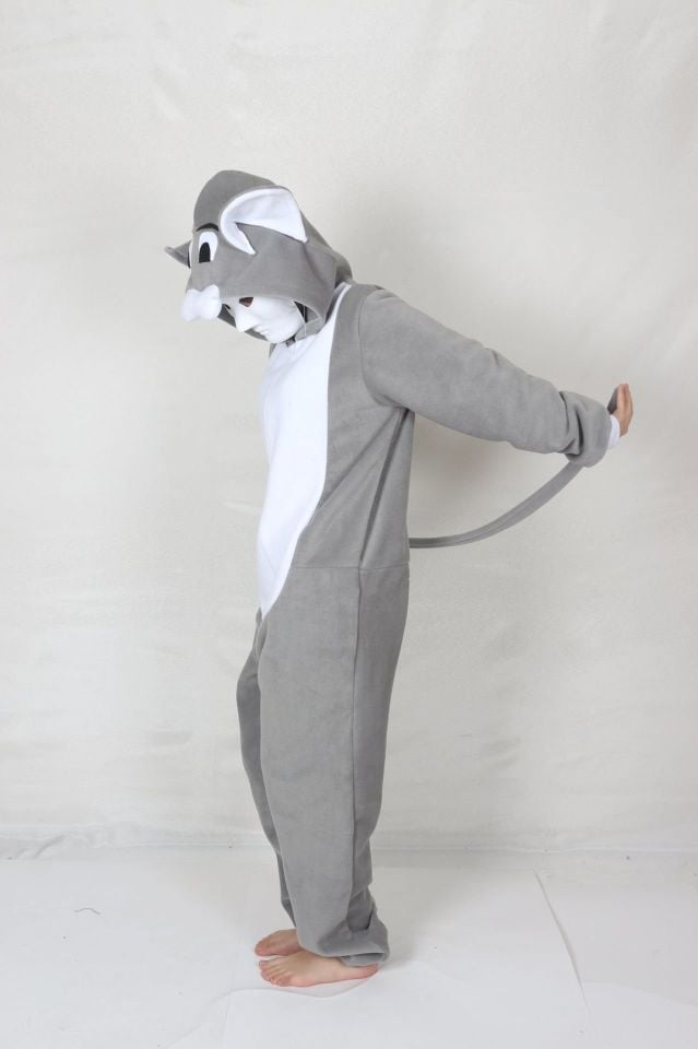 Yetişkin Gri Kedi Tom Kostümü
