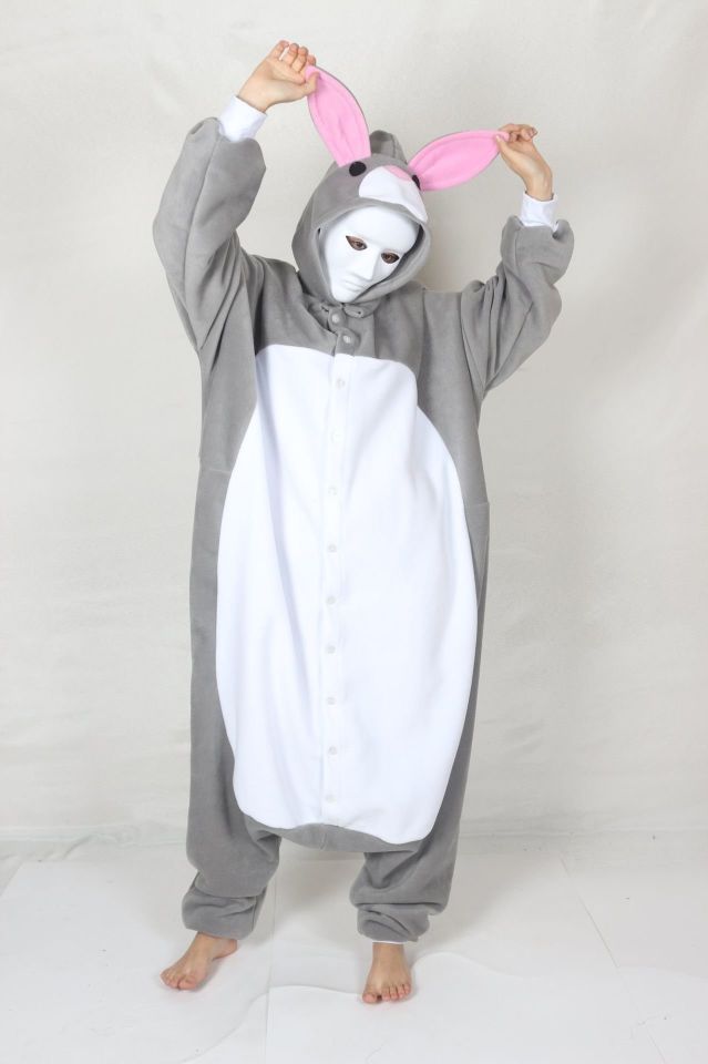 Yetişkin Kigurumi Tavşan Kostümü