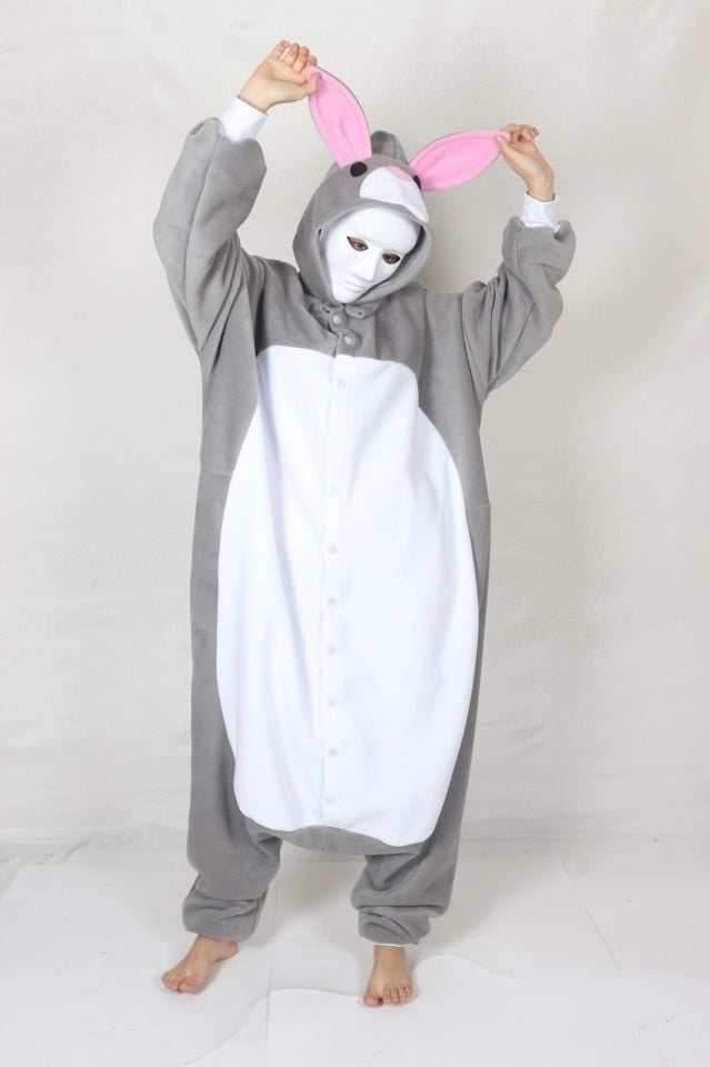 Yetişkin Kigurumi Tavşan Kostümü