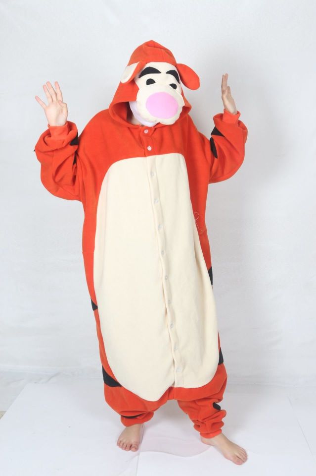 Yetişkin Kigurumi Kaplan Hayvan Kostümü