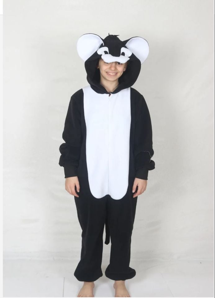 Çocuk Siyah Kedi Kostümü Hayvan Kostüm