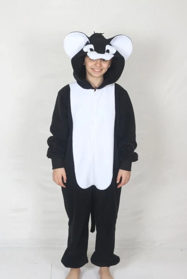 Yetişkin Siyah Kedi Tom Kostümü Kedi Kostümü Hayvan Kostümü