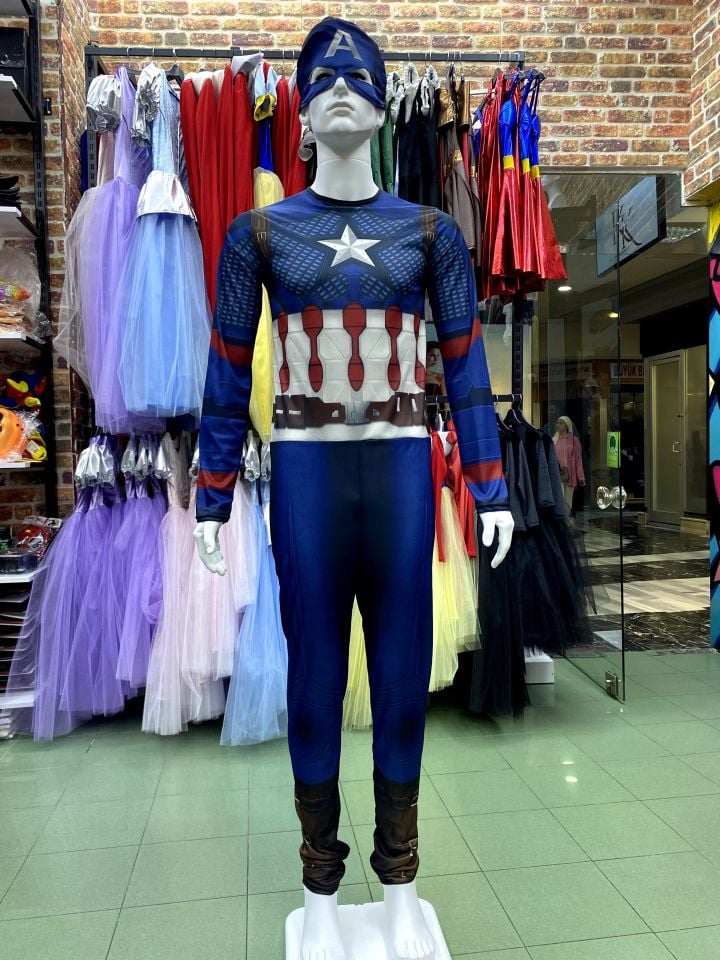 Yetişkin Kaptan Amerika Kostümü